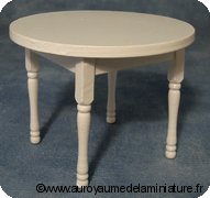 BROCANTE / CUISINE miniature - TABLE ronde,
en BOIS, Coloris BLANC