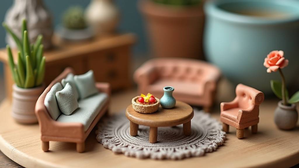 Personne travaillant sur un atelier de création de meubles miniatures