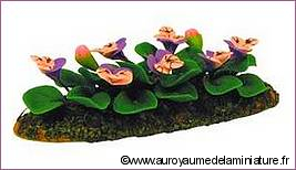 PARTERRE de FLEURS miniatures, PENSEES roses / mauves