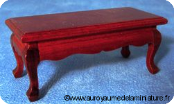 SALON miniature - TABLE BASSE miniature,
En BOIS, Coloris ACAJOU 