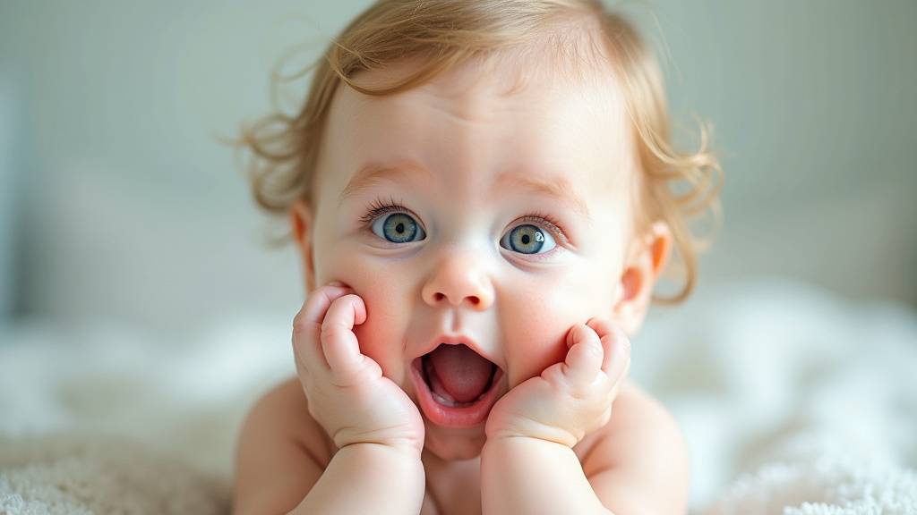 Bébé souriant dans les bras de ses parents