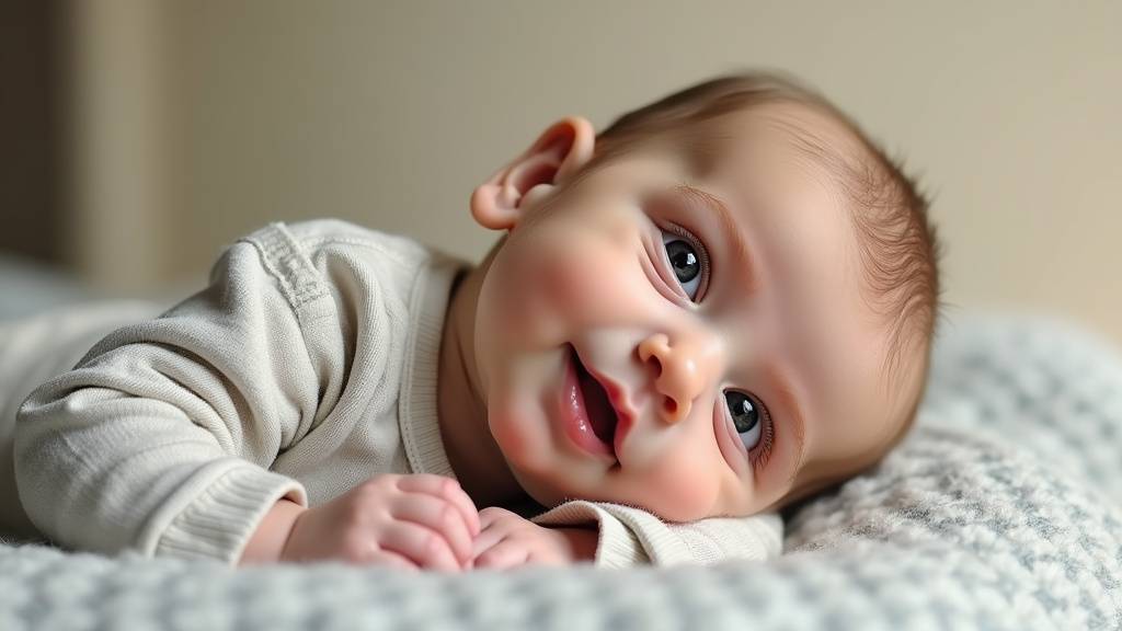 Bébé jouant avec des lettres en bois, dont un grand O