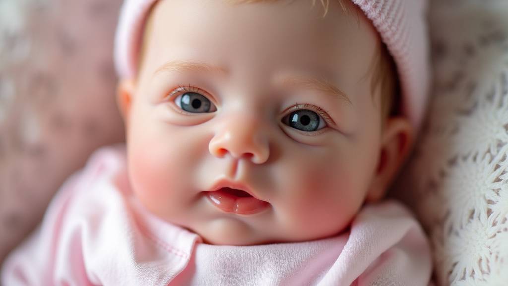 Bébé reborn miniature posé dans un berceau