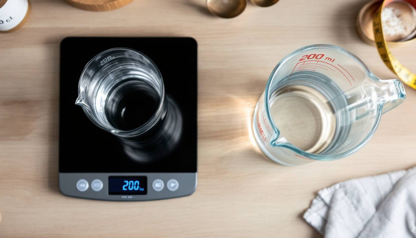 Verre doseur avec graduations en centilitres et millilitres