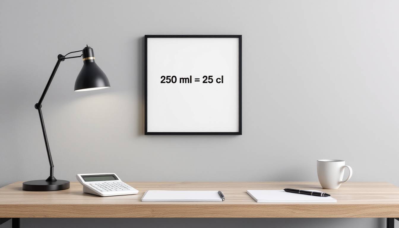 Conversion 250 ml en cl - Guide pratique 