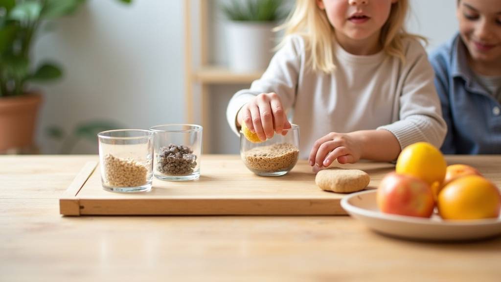 Enfant arrosant des plantes - activité Montessori