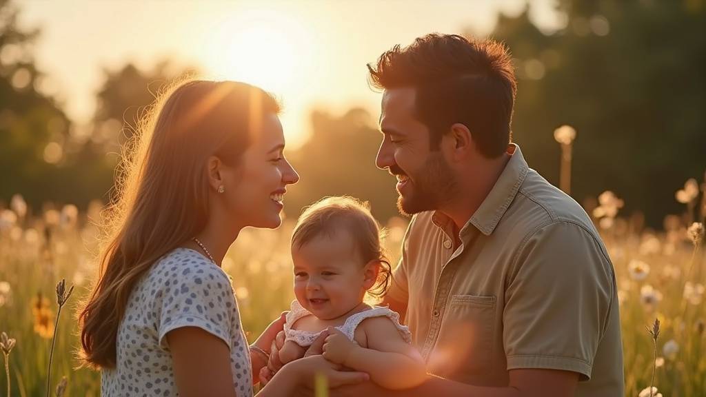Famille heureuse partageant un moment de complicité