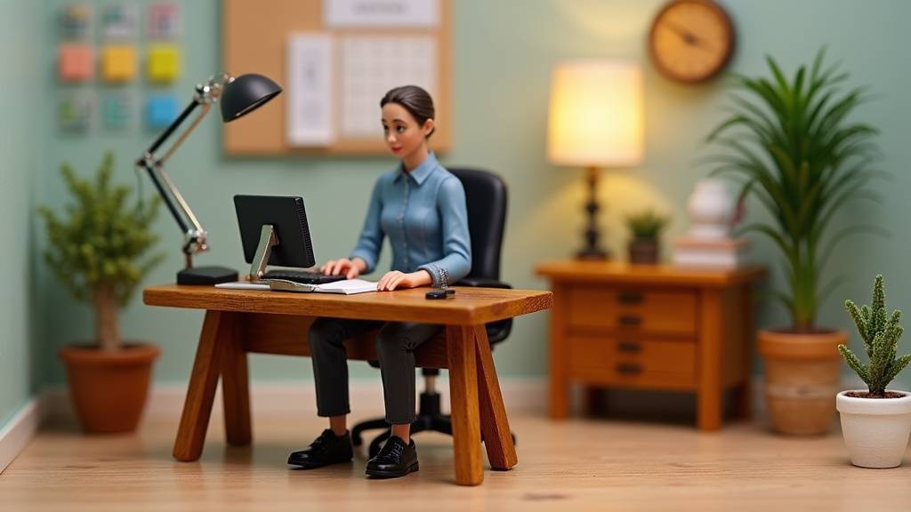 Collection de fournitures de bureau miniatures détaillées