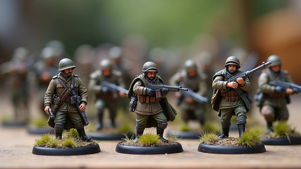 Jeu de plateau avec figurines peintes en pleine partie