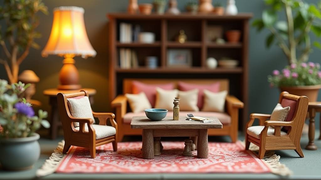 Lampe miniature en laiton pour maison de poupée