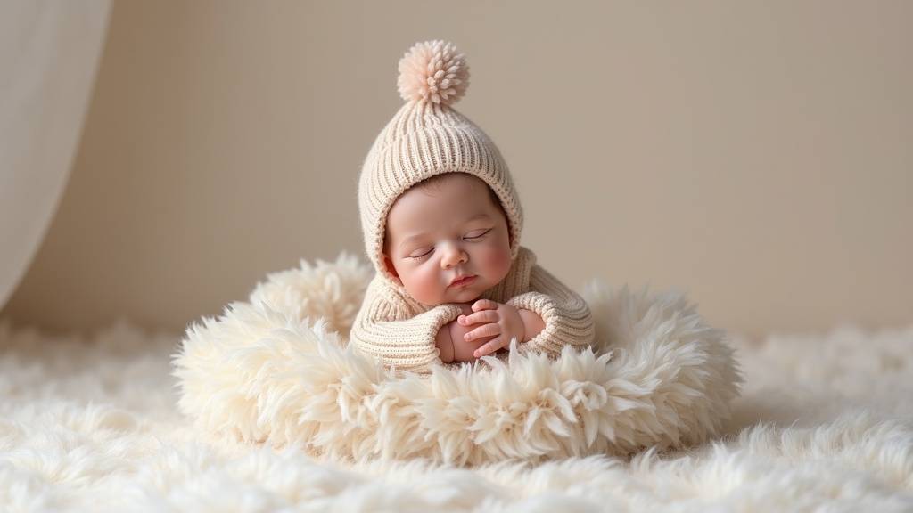 Miniature bébé en pâte polymère posée dans une maison de poupée