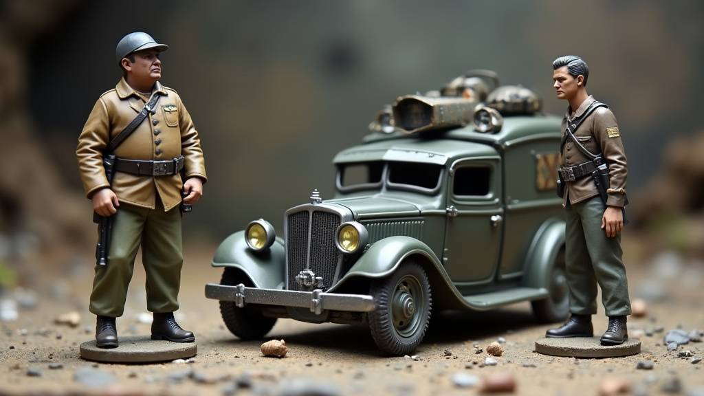 Personne peignant une figurine miniature avec un pinceau