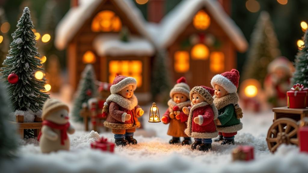 Plan de mise en scène pour village de Noël miniature
