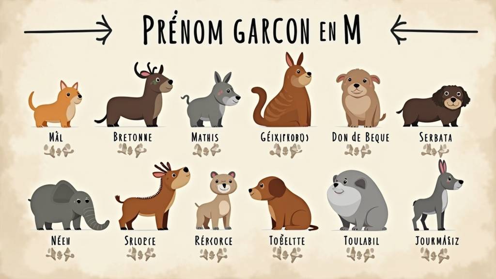 Illustration de prénoms masculins rares en M