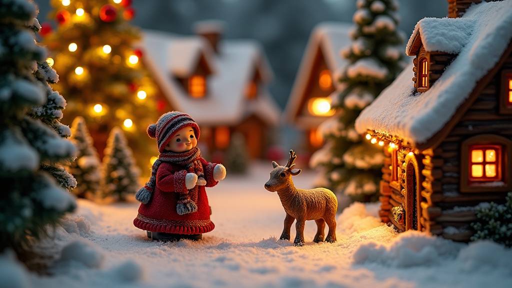 Village de Noël traditionnel ancien avec crèche